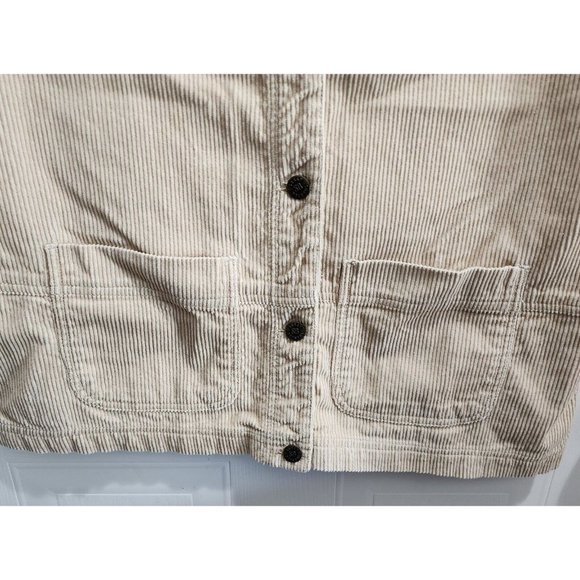 Susan Bristol Women’s Corduroy Sleeveless Button Up Collared Vest Khaki Tan Sz L - Picture 5 of 10
